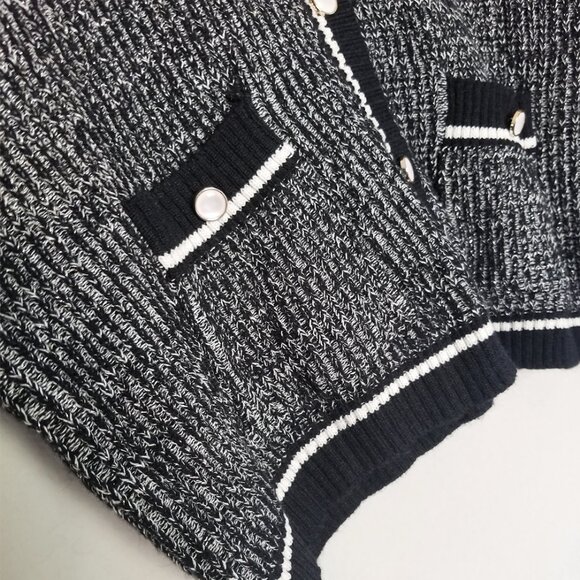 Cider Knit Round Neck Contrasting Binding Button Cardigan Curve Plus 2XL Shimmer - Picture 15 of 16